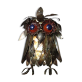 Owl in 1970s brutalist plate