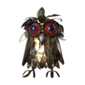 Hibou chouette en tôle brutaliste des années 70