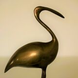 Vintage brass pink flamingo