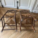 Pair of straw chairs