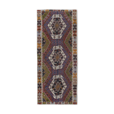 Ancient Turkish Anatolian Tribal Kilim, Geometric Organic Wool Kilim Rug