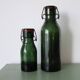 Pair of old green glass jars/bottles – models 1/2 and 1 1/