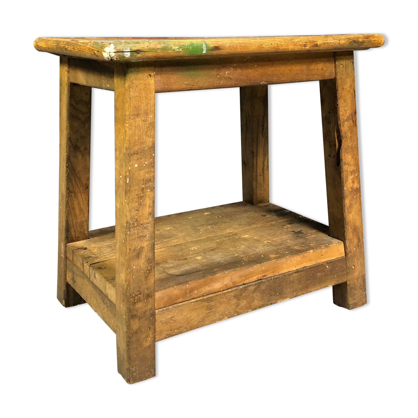Old wooden workshop stool