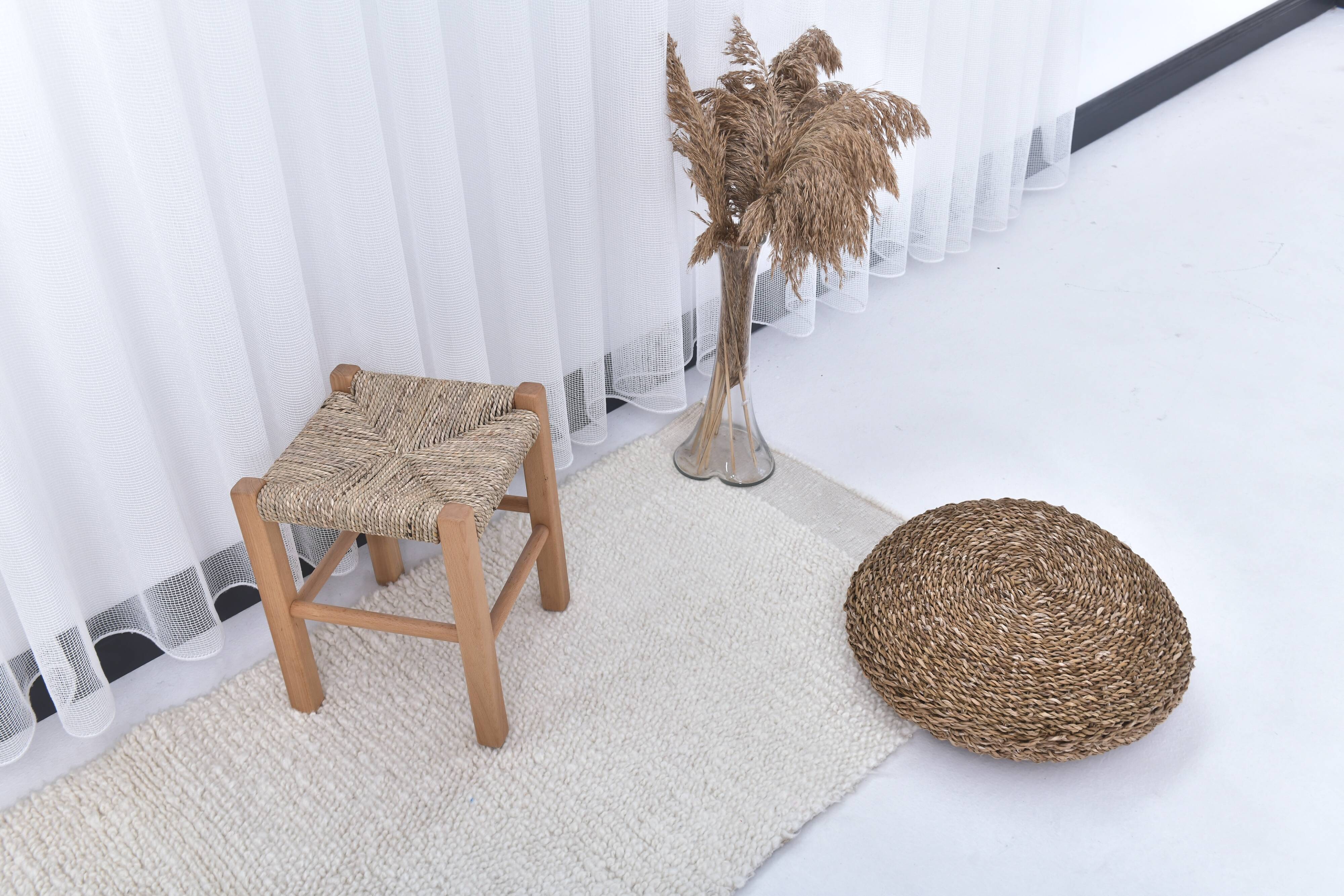 2x7 Neutral White Handmade Moroccan Runnner Rug, 66x216Cm