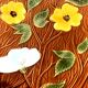 1950s Large floral platter Sarreguemines France Glazed ceramic