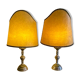 Pair of large Regency half shade buffet lamps