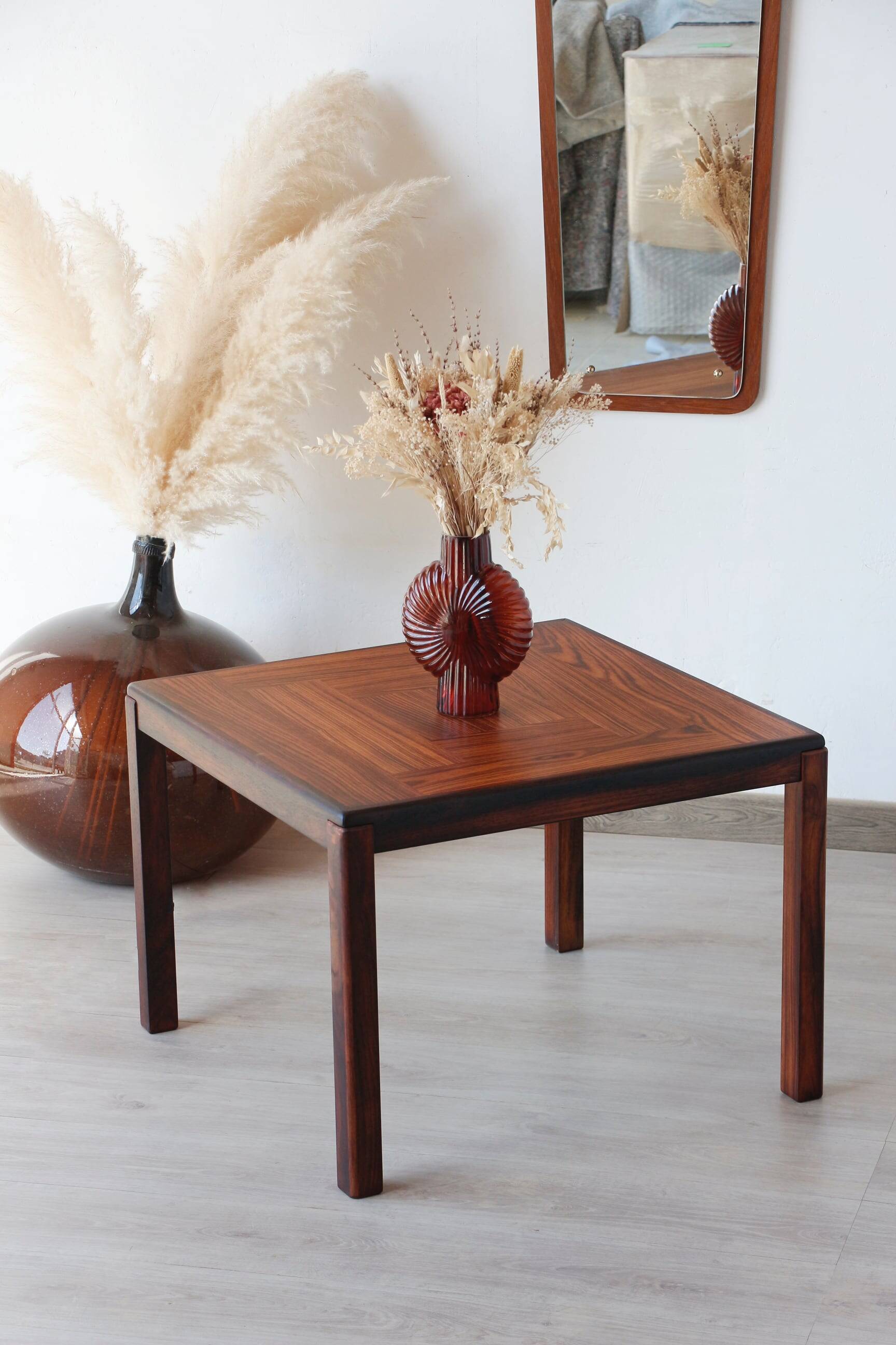Square rosewood side table – Henning Kjaernulf for Vejle Stole