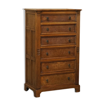 Commode haute en chêne Pollard circa 1900 - Tallboy large