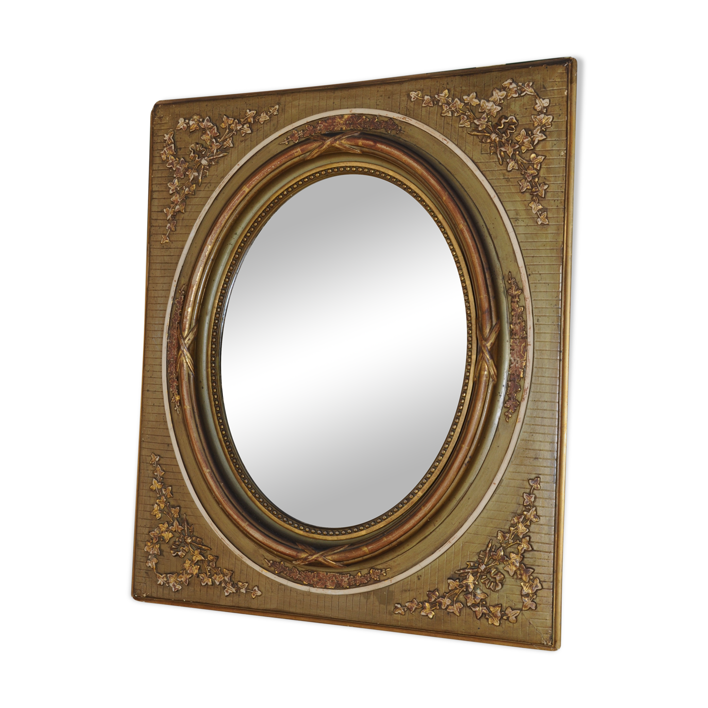 Large mirror ovle original ivy decoration 50x60cm