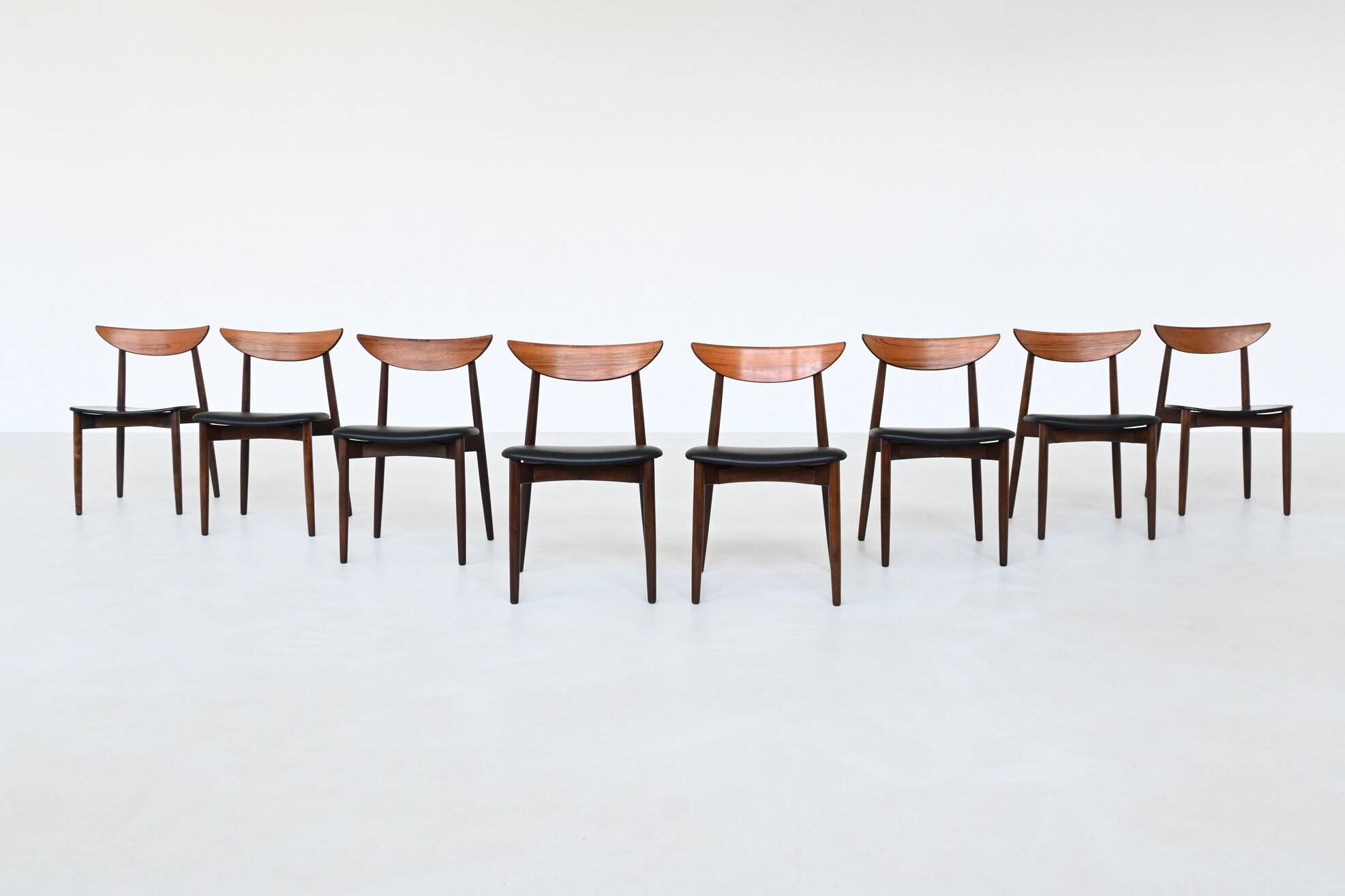 Harry Ostergaard set of eight dining chairs rosewood Randers Denmark 1960