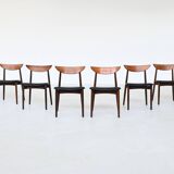 Harry Ostergaard set of eight dining chairs rosewood Randers Denmark 1960