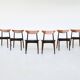Harry Ostergaard set of eight dining chairs rosewood Randers Denmark 1960