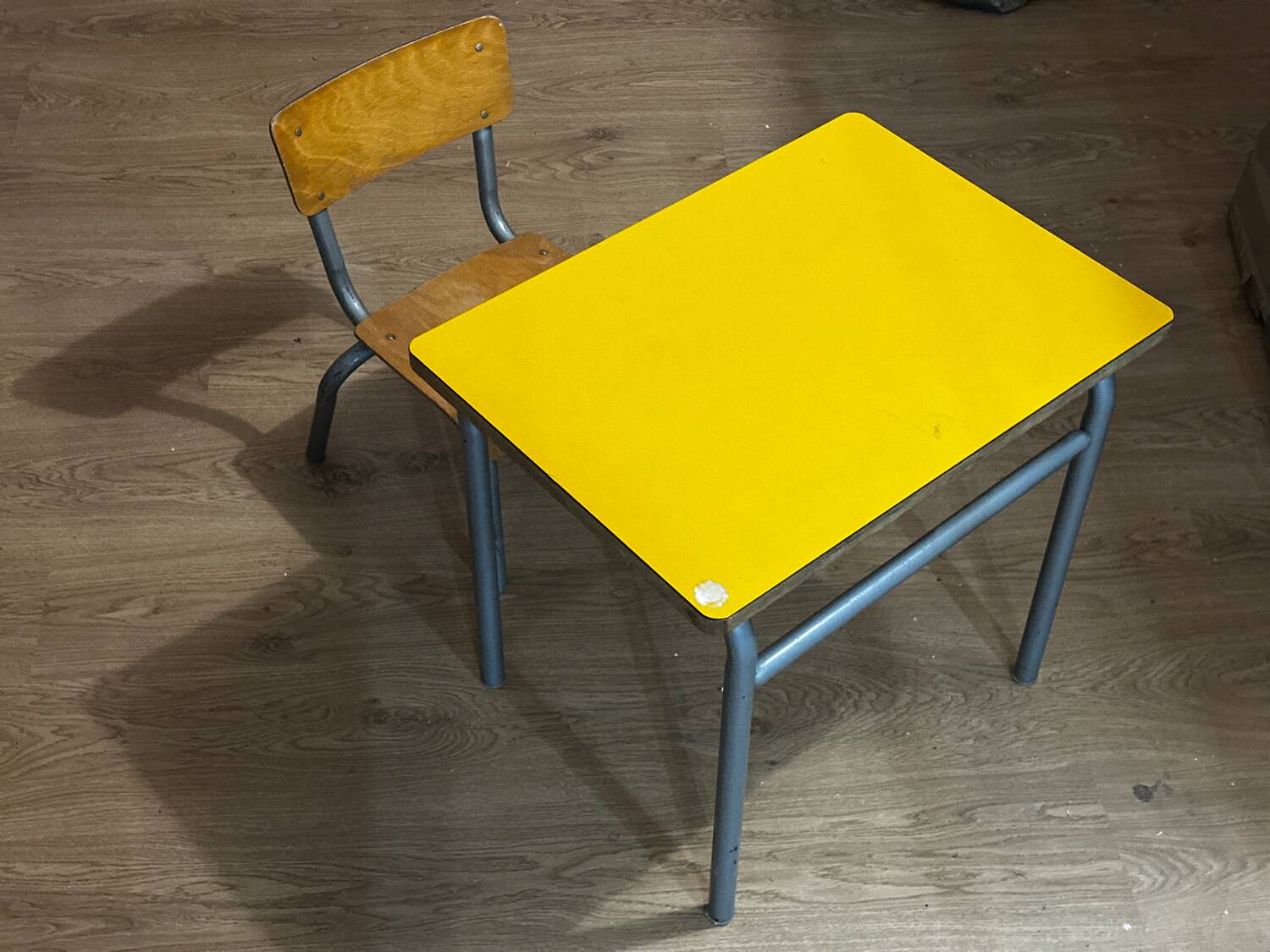 Vintage early childhood school table and chair.