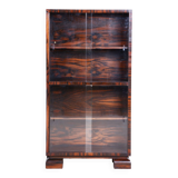 Restored Art Deco Bookcase, by Oldřich Liška, Macassar, Glass, Czech, 1930s