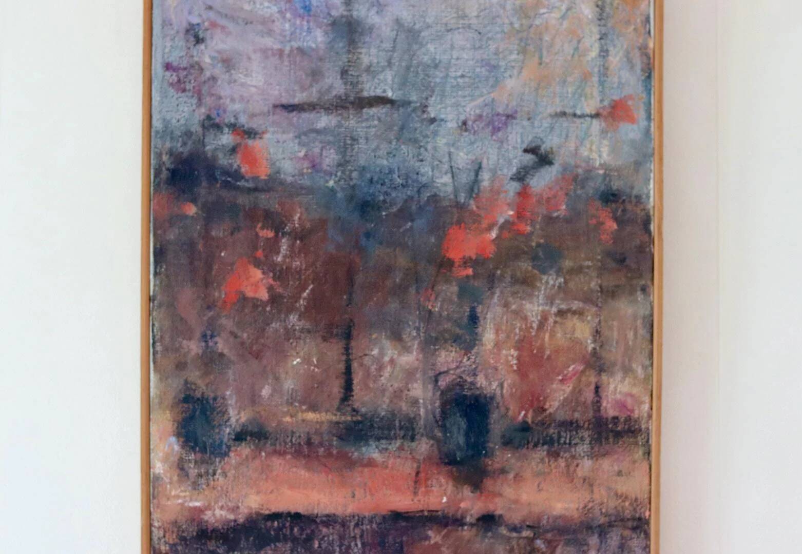 Abstract oil on canvas "warm tones", mid-20th century