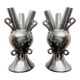 2 Large Vintage Vases • Chrome Ceramic • XXL • 1990