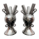 2 Large Vintage Vases • Chrome Ceramic • XXL • 1990