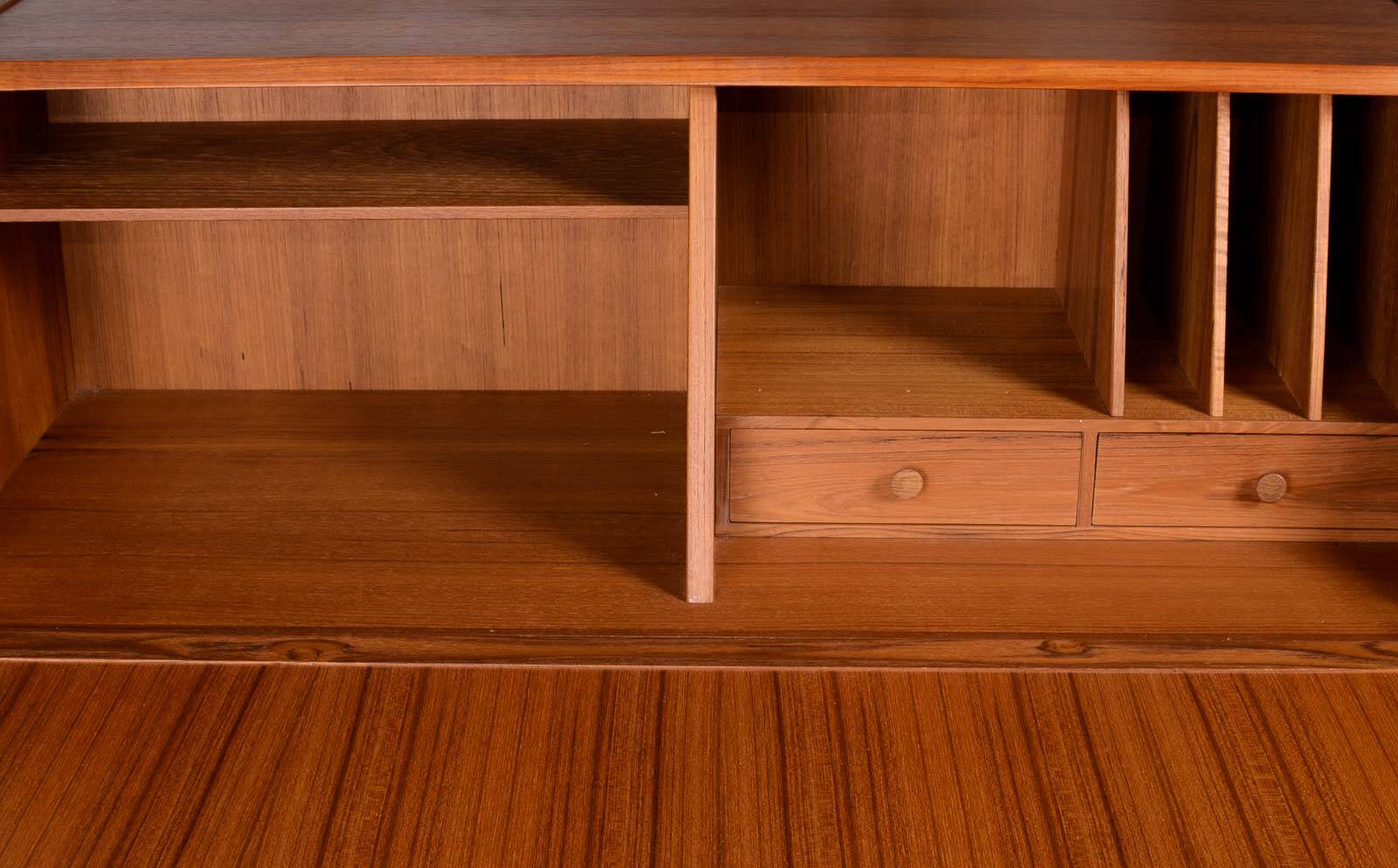 Danish Teak Writing Desk Cabinet by H.W. Klein for Bramin. Germany, 1960s