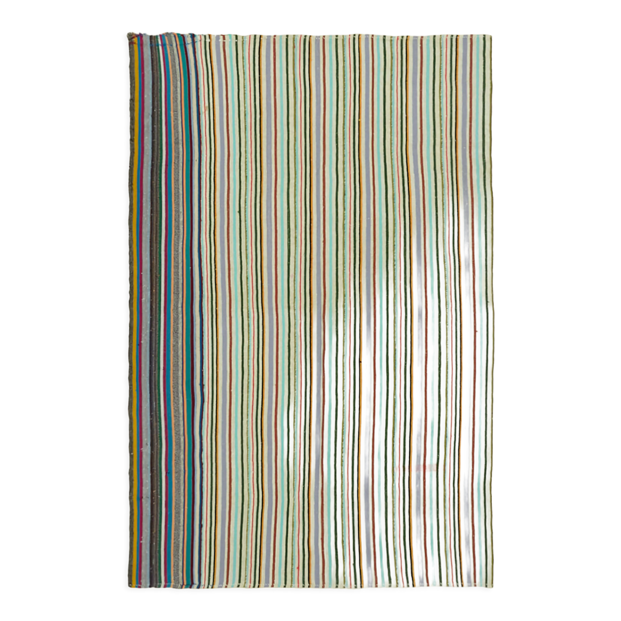 Handmade turkish contemporary 1980s 168 cm x 253 cm multicolor hemp kilim carpet