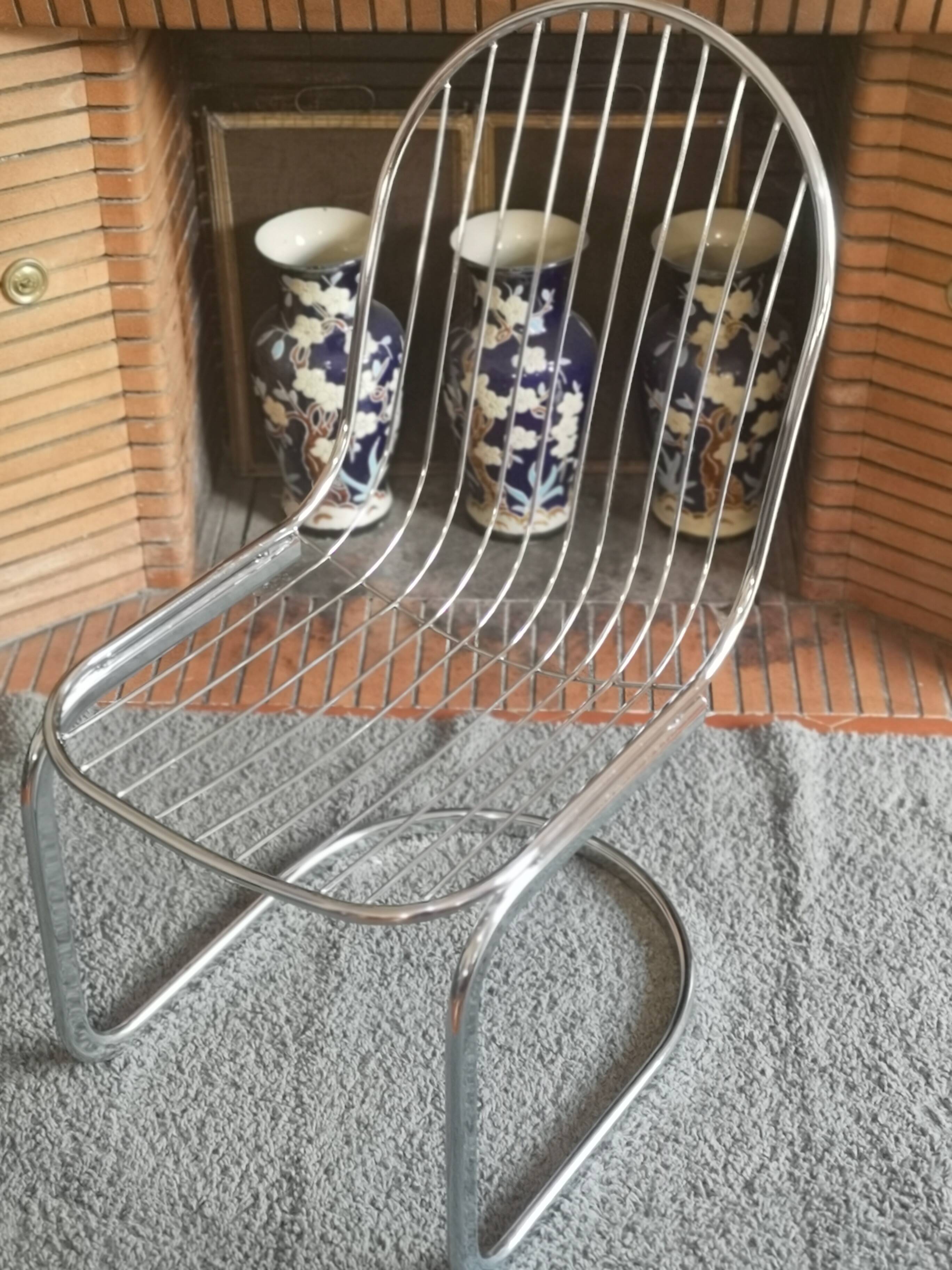 Set of 4 Chair in chrome year 70 Italian design