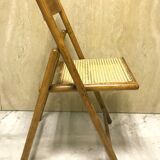 Duo of canned folding chairs