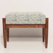 Vintage white and aqua mid-century stool, Edmund Homa, 1960s