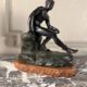Hermès au repos, bronze Grand Tour, patine noir et verte, XIXème siècle