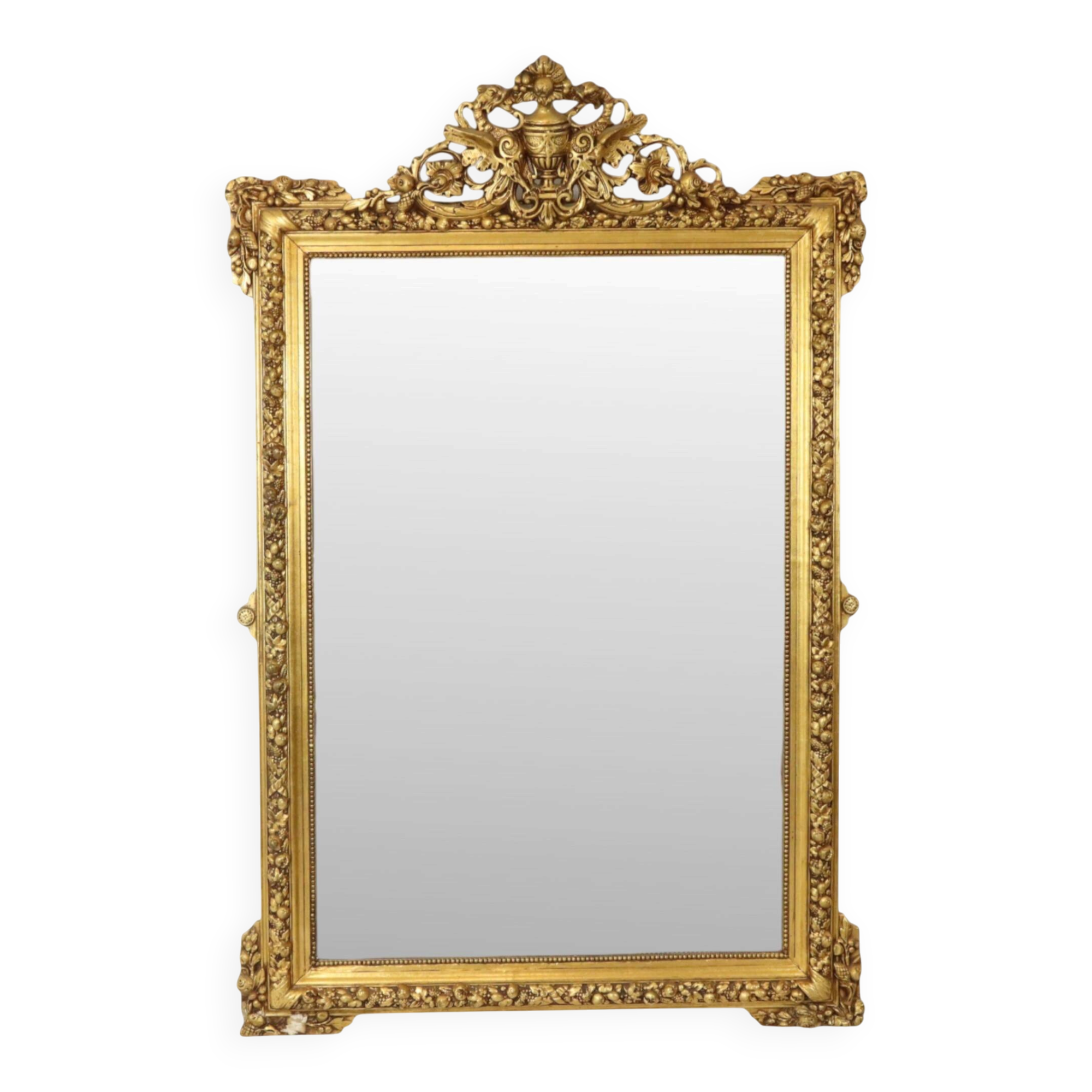 Miroir biseauté doré français antique XL