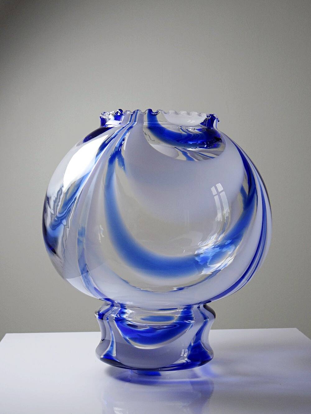 Large vintage Murano glass light globe from the 60s-70s attributed to Mor