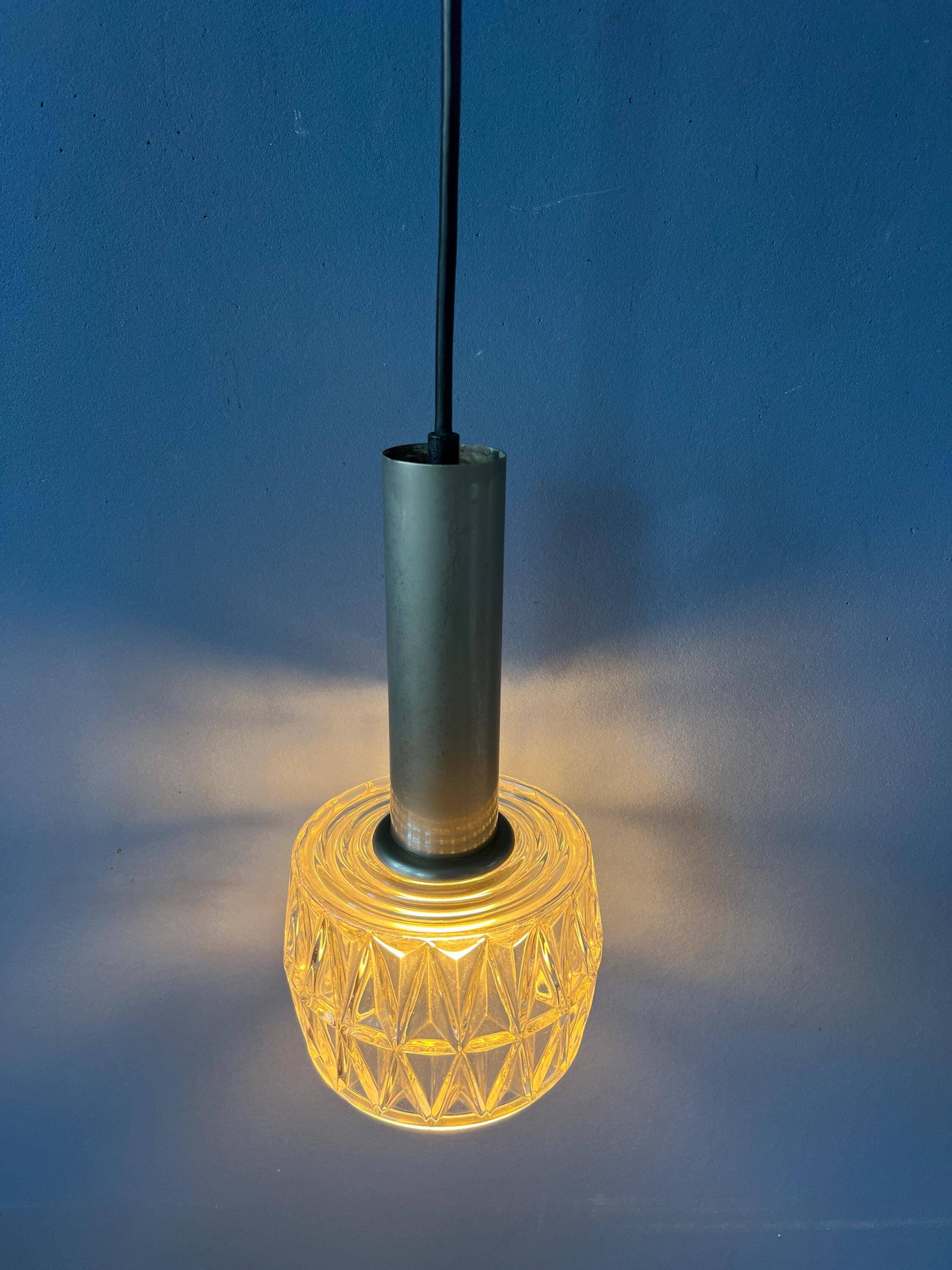 Mid-Century Crystal Glass Pendant