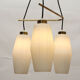 1950s Italian triangle lamp in brass and opalglass