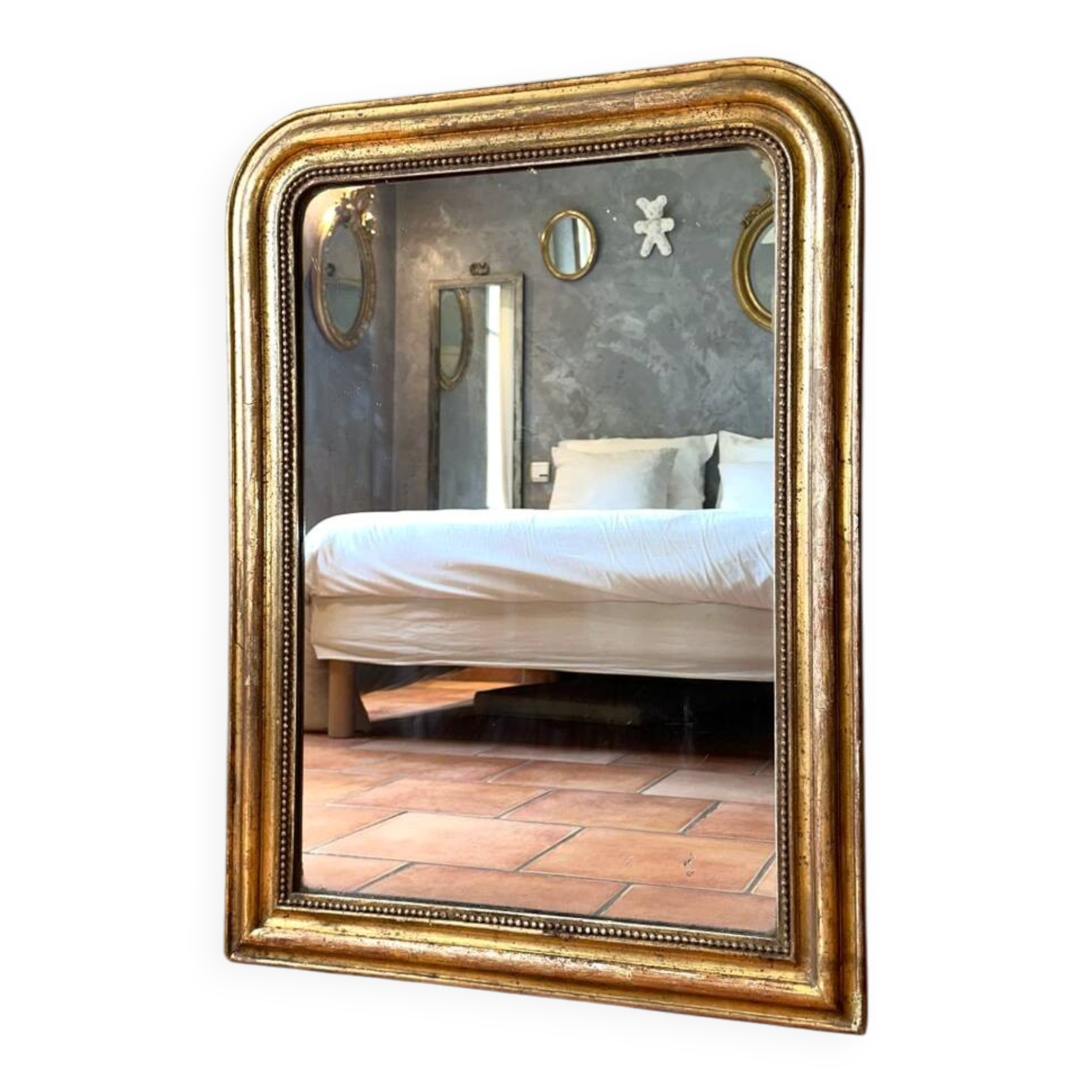 Antique Louis-Philippe gilded mirror from the 19th century