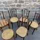 Set of 6 mismatched Viennese bistro restaurant chairs from the 1920s