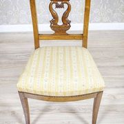 Set of 2 Ash Chairs in White Upholstery, 1950s