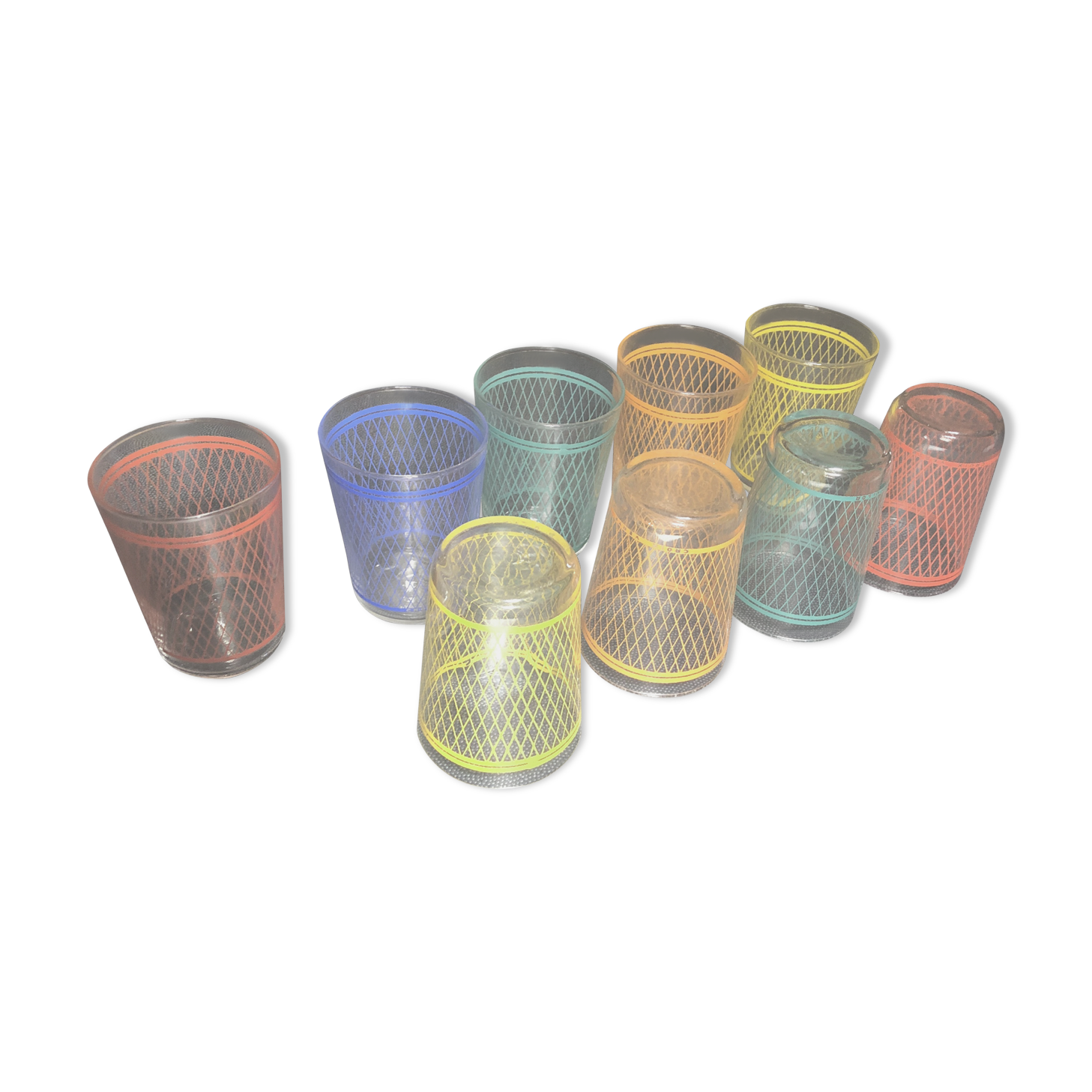 Lot of vintage orangeade glasses