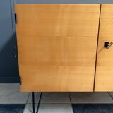 Blond wood low cabinet 1970s