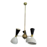 Lustre Moonlight 3 bras blanc & noire