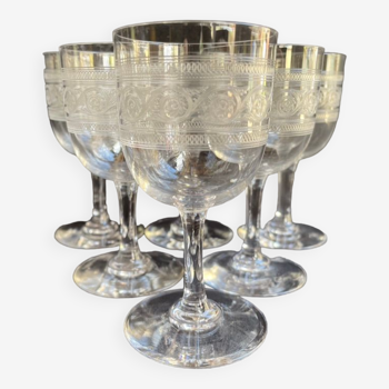 Set of 6 Rhine Baccarat wine glasses