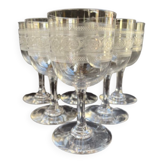 Set of 6 Rhine Baccarat wine glasses