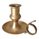 Antique hand candlestick in solid gilded brass.