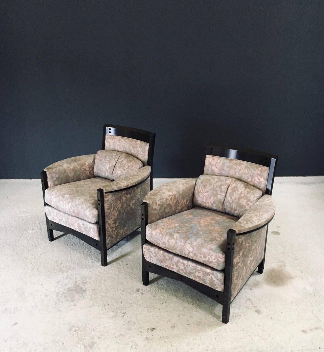 Postmodern Peggy Lounge Chairs by Umberto Asnago for Giorgetti, Italy, 1980s, Set of 2