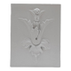 Bas-relief plaster mural with a fleur-de-lis design.