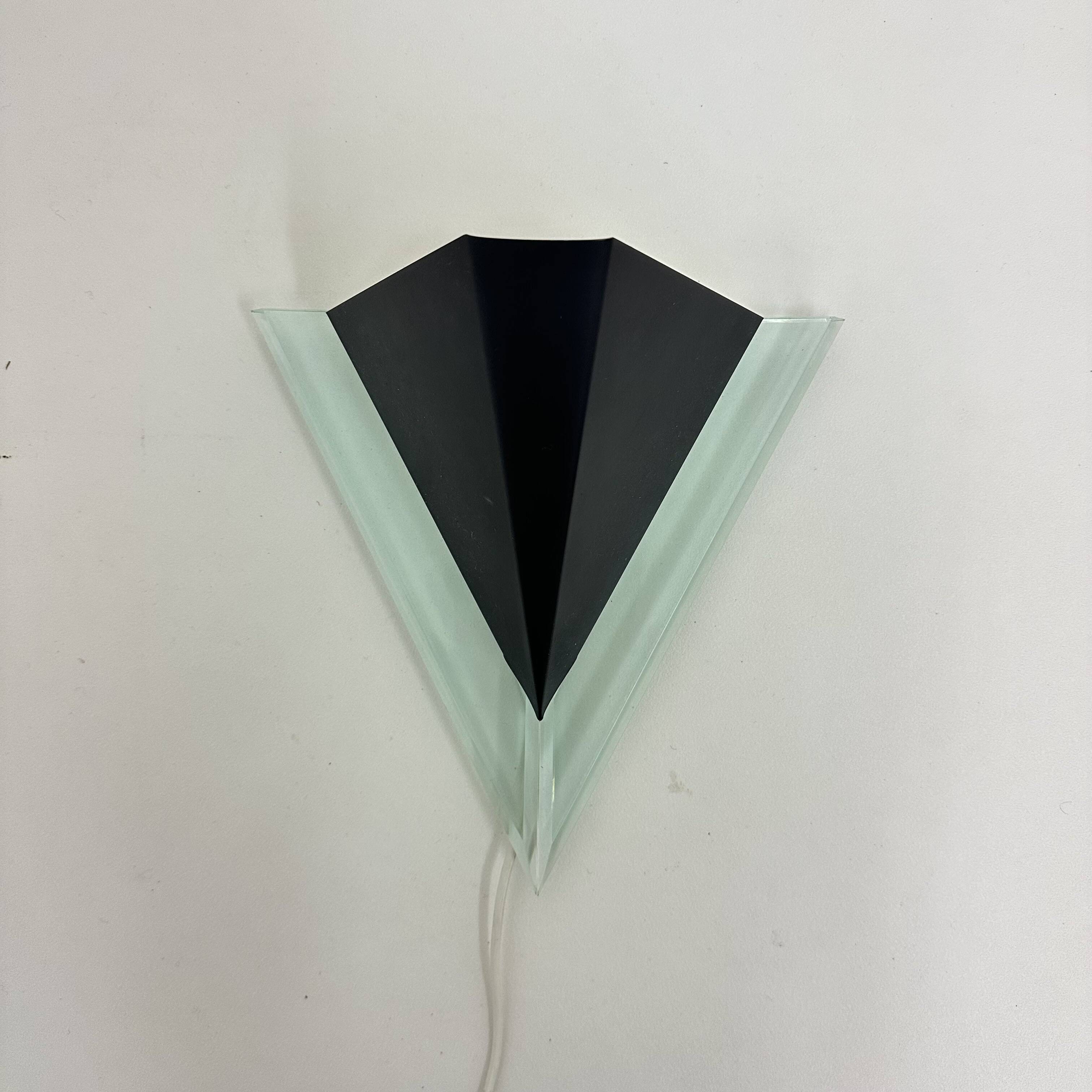 Massive Belgium post modern wall lamp , 1980s