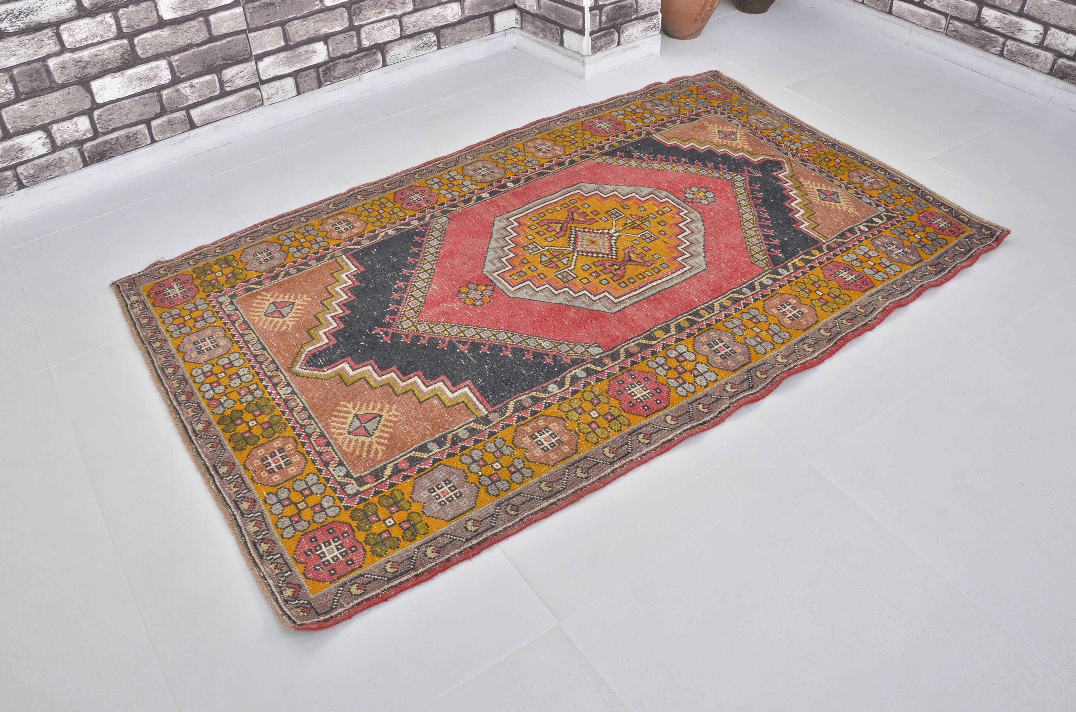 Red & Orange Turkish Wool Rug sku 2493