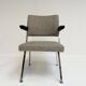 Gray upholstered designer armchair attributed to Gispen, 1960s