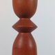 Vintage pair of sculptural teak candlesticks in Scandinavian style.