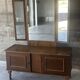 Coiffeuse vintage à miroir triptyque, années 1950
