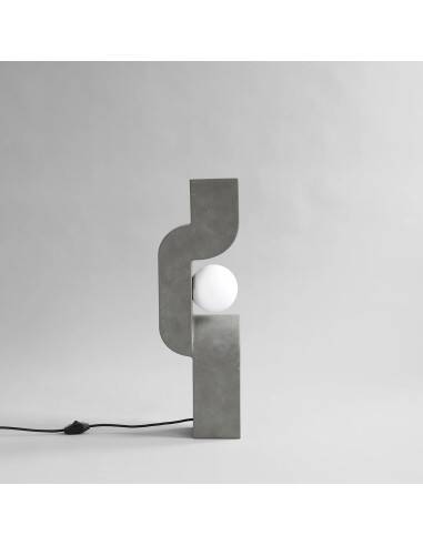 Table lamp, large model - dark gray, ceramic, contemporary work.