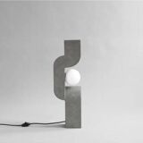 Table lamp, large model - dark gray, ceramic, contemporary work.