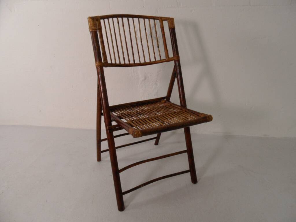 Vintage bamboo folding chair